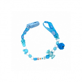 Ланцюжок для пустушки Mega Zayka MGZ-0500(Blue) з дзвіночком