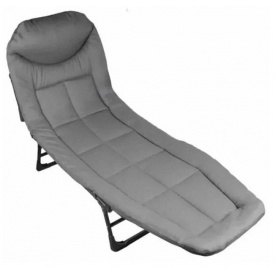 Раскладная кровать No Brand Комбат Jet Folding-Bed кресло-лежак с подушкой и матрасом до 150 кг 180х60х30 см Серый (2104618498)