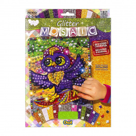 Креативна творчість "Glitter Mosaic Owl" Danko Toys БМ-03-04 блискуча мозаїка