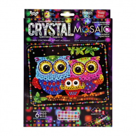 Креативна творчість "Crystal mosaic Сови" Danko Toys CRM-02-10 6 форм елементів