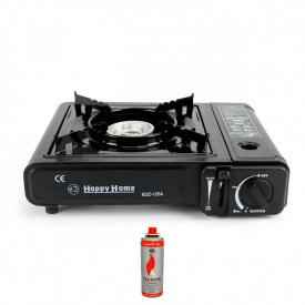 Туристическая газовая горелка плита с пьезоподжигом Happy home BDZ-155A+ 1 баллон (1756375586)