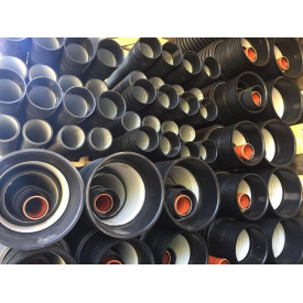 Труба кан. гофрована 800/683 мм, довж. 6 м, SN 4 з муфтою та ущільн