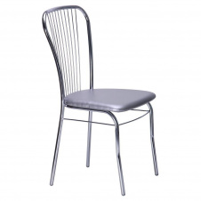 Обідній стілець із м'яким сидінням Цезар Хром AMF Неаполь-04 для кухні вітальні кафе закладів громадського харчування HoReCa