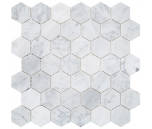 Мраморная мозаика MOZAICO DE LUX C-MOS HEXAGON BIANCO CARRARA POL 6×305×305 мм