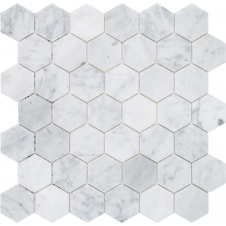 Мармурова мозаїка MOZAICO DE LUX C-MOS HEXAGON BIANCO CARRARA POL 6×305×305 мм