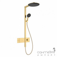 Душевая стойка с термостатом Hansgrohe Raindance Alive S 300 1jet EcoSmart ShowerSelect Comfort 24583990 золото