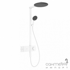 Душевая стойка с термостатом Hansgrohe Raindance Alive S 300 1jet EcoSmart ShowerSelect Comfort 24583700 матовая белая