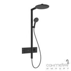 Душевая стойка с термостатом Hansgrohe Raindance Alive S 300 1jet EcoSmart ShowerSelect Comfort 24583670 матовый черный Вишневое