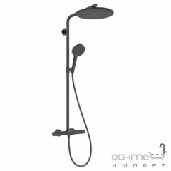 Душевая стойка с термостатом Hansgrohe Raindance Alive S Puro 300 1jet 24592340 Ecostat Element черный матовый хром Хмельницкий