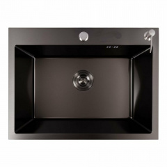 Кухонная мойка Platinex Handmade 60*45 PVD (с диспенсером сифоном и креплением), Чёрный Ізмаїл