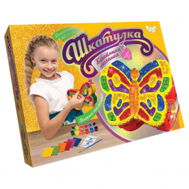 Набір для творчості "Шкатулка. Блискуча мозаїка" Danko Toys SHR-01-2-7 Жовтий