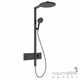 Душевая стойка с термостатом Hansgrohe Raindance Alive S 300 1jet EcoSmart ShowerSelect Comfort 24583340 черный матовый хром