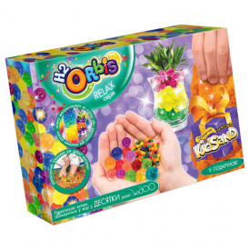 Набір креативної творчості "RELAX BOX" H2Orbis Danko Toys RLX-01 укр гелеві кульки + кінетичний пісок Помаранчевий