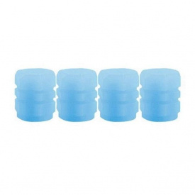 Флуоресцентні ковпачки на ніпель для велосипеда машини самокату Bluefield набір з 4 шт синій (RT050780-4)