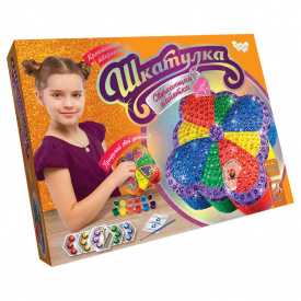 Набір для творчості "Шкатулка. Виблискуюча паєтками" Danko Toys SHR-01-3-4-8 Жовтий