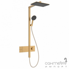 Душевая стойка с термостатом Hansgrohe Raindance Alive Q 210/340 1jet EcoSmart ShowerSelect Comfort 24581140 бронза браш