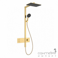 Душевая стойка с термостатом Hansgrohe Raindance Alive Q 210/340 2jet ShowerSelect Comfort 24590990 золото Михайлівка