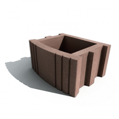 Цветочница квадратная Золотой Мандарин 500х400х250 мм на сером цементе коричневый Киев