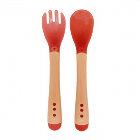 Дитячий набір Ложка+вилка Хамелеон Mega Zayka MGZ-0104 (Orange)
