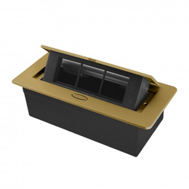 Пустой выдвижной розеточный люк на 3 модуля Livolo золотой (VL-SHS013-A)