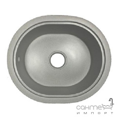 Овальная гранитная кухонная мойка Adamant Circum 500x425x180 01 белая Золотоноша