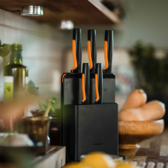Набор кухонных ножей Fiskars Functional Form 6 предметов Черный (1057554) Киев