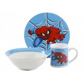 Набір дитячого посуду Спайдермен 3 предмети фарфор Interos TO-6 (84407)