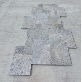 Плитка з травертину Крос Кат Сілвер