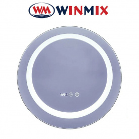 Дзеркало для ванної кімнати Winmix PLAIN MC02-60-CASE (з LED-підсвічуванням, годинник, антизапотівання)