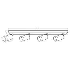 Спот Polux Arras 5.5x59.5x16.5 см Чорно-золотистий (Pol323569) Київ