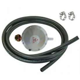 Комплект No Brand шланг 2 м с редуктором и хомутами для подключения газовых баллонов к плитам (2104618250)