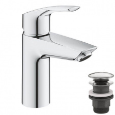 Змішувач для раковини Grohe Eurosmart New S-Size + натискний донний клапан (23922003)