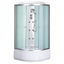 Душовий бркс з гідромасажем Mixxus STRONG SBH01-90x90x215-FB Satin з високим піддоном (MI6888)
