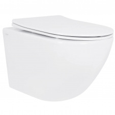 Унітаз підвісний Qtap Jay Ultra Quiet безобідковий з сидінням Soft-close (QT07335175W)