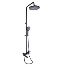 Душова система Qtap Jay на три споживача (з виливом) QTJAY111BLM45549 Black Matt
