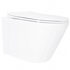 Унітаз підвісний Qtap Swan Ultra Quiet безобідковий з сидінням Soft-close (QT16335180W)