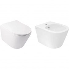 Комплект Qtap Swan 2 в 1: унітаз підвісний Rimless + біде підвісне