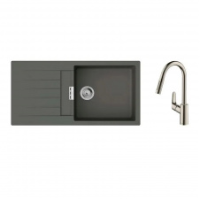 Мийка для кухні Hansgrohe S52 S520-F480 зі змішувачем Focus M41 сірий камінь-сталь (43358800)