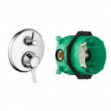 Термостат для душу Hansgrohe Ecostat Classic з IBOX universal прихованою частиною хром (15753000+01800180)