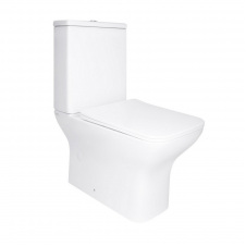 Унітаз підлоговий Qtap Aries безобідковий з сидінням Soft-close білий (QT03228302W)