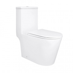 Унітаз-моноблок Qtap Kolibri безобідковий з сидінням Soft-close білий (QT10226380W) Слов'янськ