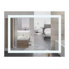 Дзеркало Mixxus Warm MR02-90x70 LED Touch, Anti-fog, димер, рег. яскравості, годинник (MI6673) Мелітополь