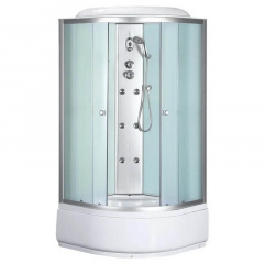 Душовий бркс з гідромасажем Mixxus STRONG SBH01-90x90x215-FB Satin з високим піддоном (MI6888) Лозова