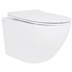 Унітаз підвісний Qtap Jay Ultra Quiet безобідковий з сидінням Soft-close (QT07335175W) Бушеве