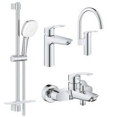 Набір змішувачів для ванни і кухні 4 в 1 Grohe Eurosmart хром (UA123248M3) Тячев