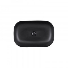 Раковина накладна прамокутна Qtap Robin 610x400x145 мм Matt Black + Донний клапан PU03 Коростень