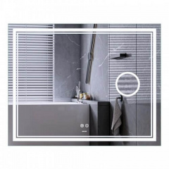 Дзеркало Mixxus Premium Quadro MR20-100x80 LED Touch, Anti-fog, димер, лінза (MP6623) Долина