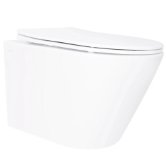 Унітаз підвісний Qtap Swan Ultra Quiet безобідковий з сидінням Soft-close (QT16335180W) Бровари