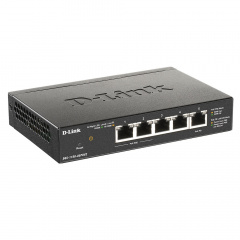 Комутатор D-Link DGS-1100-05PD 5xGE, 2xGE, 2xGE PoE, 1xGE PD, 18Вт Сарны