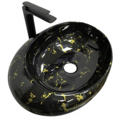 Раковина накладна VBI Riccia Black marmo glossy (VBI-017201) Броди